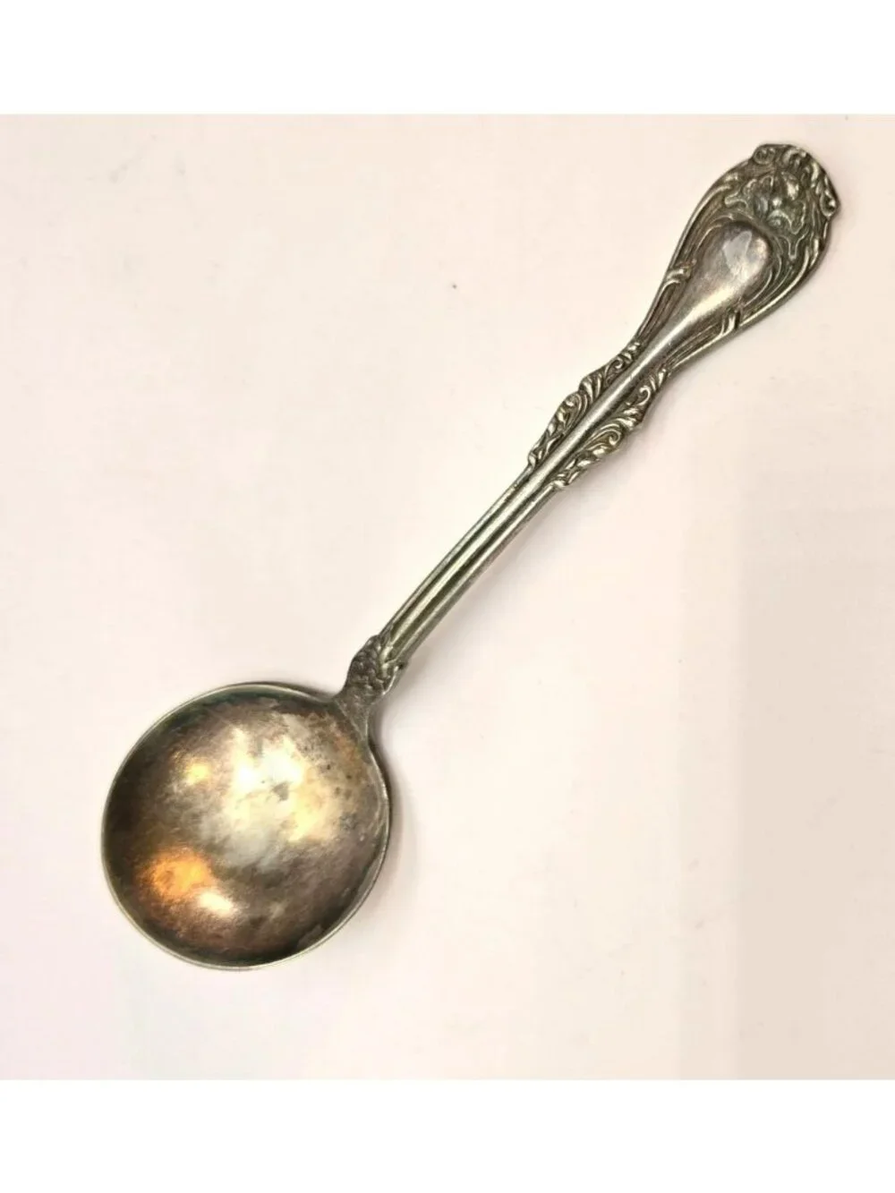 Antique Rogers Soup Spoon A1 Silverplate Ornate Floral Handle Vintage CM2275